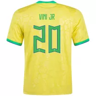 Men's Replica VINI JR #20 Brazil Home Soccer Jersey Shirt 2022 Nike - World Cup 2022 - Pro Jersey Shop