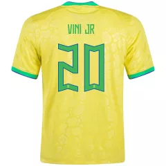 Men's Replica VINI JR #20 Brazil Home Soccer Jersey Shirt 2022 Nike - World Cup 2022 - Pro Jersey Shop