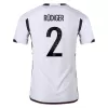 Men's Authentic RÜDIGER #2 Germany Home Soccer Jersey Shirt 2022 World Cup 2022 - Pro Jersey Shop