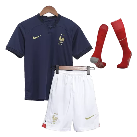 Kids France Home Soccer Jersey Whole Kit (Jersey+Shorts+Socks) 2022 - Wrold Cup 2022 - Pro Jersey Shop