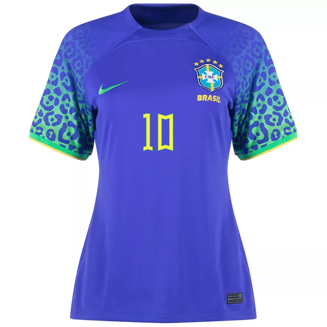 Women's Replica NEYMAR JR #10 Brazil Away Soccer Jersey Shirt 2022 Nike - Pro Jersey Shop