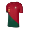 Men's Authentic BERNARDO #10 Portugal Home Soccer Jersey Shirt 2022 World Cup 2022 - Pro Jersey Shop