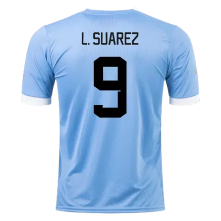Men's L. SUAREZ #9 Uruguay Home Soccer Jersey Shirt 2022 - World Cup 2022 - Fan Version - Pro Jersey Shop