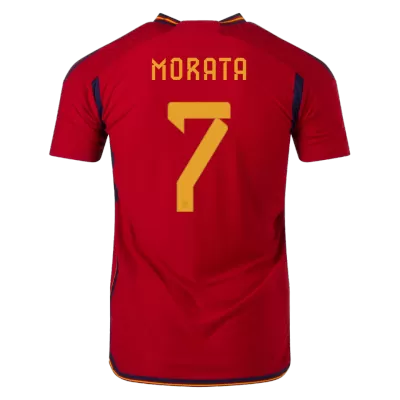 Men's Authentic MORATA #7 Spain Home Soccer Jersey Shirt 2022 World Cup 2022 - Pro Jersey Shop