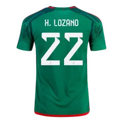 Men's Replica H.LOZANO #22 Mexico Home Soccer Jersey Shirt 2022 Adidas - World Cup 2022 - Pro Jersey Shop