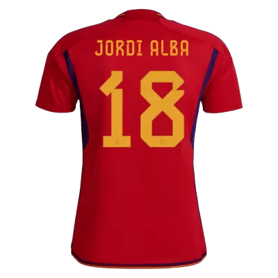 Men's JORDI ALBA #18 Spain Home Soccer Jersey Shirt 2022 - World Cup 2022 - Fan Version - Pro Jersey Shop