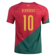 Men's Replica BERNARDO #10 Portugal Home Soccer Jersey Shirt 2022 Nike - World Cup 2022 - Pro Jersey Shop