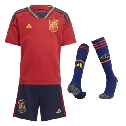 Kids Spain Home Soccer Jersey Whole Kit (Jersey+Shorts+Socks) 2022 - Wrold Cup 2022 - Pro Jersey Shop