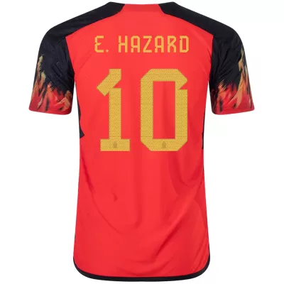 Men's Authentic E. HAZARD #10 Belgium Home Soccer Jersey Shirt 2022 World Cup 2022 - Pro Jersey Shop