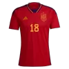 Men's JORDI ALBA #18 Spain Home Soccer Jersey Shirt 2022 - World Cup 2022 - Fan Version - Pro Jersey Shop