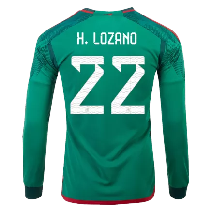 Men's H.LOZANO #22 Mexico Home Soccer Long Sleeves Jersey Shirt 2022 - Pro Jersey Shop