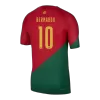 Men's Authentic BERNARDO #10 Portugal Home Soccer Jersey Shirt 2022 World Cup 2022 - Pro Jersey Shop