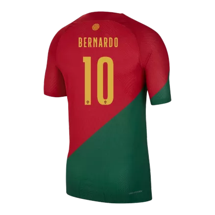 Men's Authentic BERNARDO #10 Portugal Home Soccer Jersey Shirt 2022 World Cup 2022 - Pro Jersey Shop