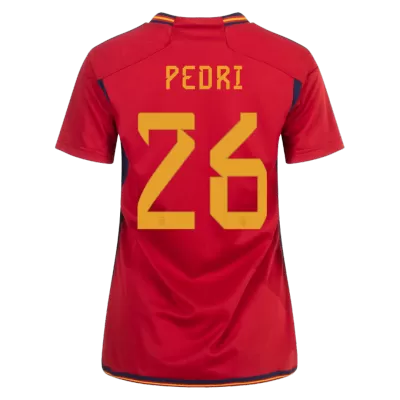 Women's PEDRI #26 Spain Home Soccer Jersey Shirt 2022 - Fan Version - Pro Jersey Shop