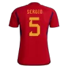 Men's SERGIO #5 Spain Home Soccer Jersey Shirt 2022 - World Cup 2022 - Fan Version - Pro Jersey Shop