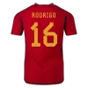 Men's Authentic RODRI #16 Spain Home Soccer Jersey Shirt 2022 World Cup 2022 - Pro Jersey Shop