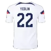 Men's Authentic YEDLIN #22 USA Home Soccer Jersey Shirt 2022 World Cup 2022 - Pro Jersey Shop