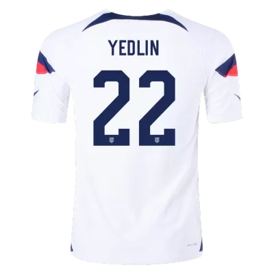 Men's Authentic YEDLIN #22 USA Home Soccer Jersey Shirt 2022 World Cup 2022 - Pro Jersey Shop