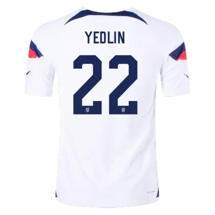 Men's Authentic YEDLIN #22 USA Home Soccer Jersey Shirt 2022 World Cup 2022 - Pro Jersey Shop