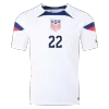 Men's Authentic YEDLIN #22 USA Home Soccer Jersey Shirt 2022 World Cup 2022 - Pro Jersey Shop