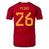 Men's Authentic PEDRI #26 Spain Home Soccer Jersey Shirt 2022 World Cup 2022 - Pro Jersey Shop