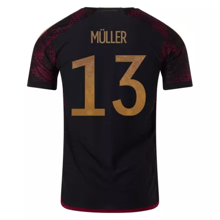 Men's Authentic MÜLLER #13 Germany Away Soccer Jersey Shirt 2022 World Cup 2022 - Pro Jersey Shop