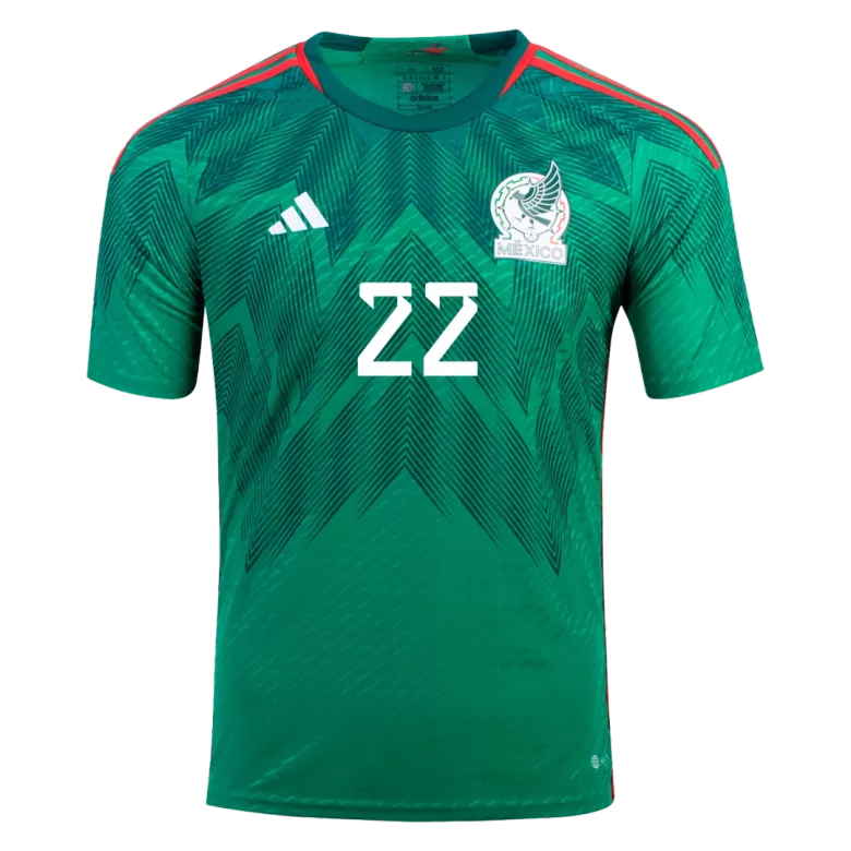 Men's Authentic H.LOZANO #22 Mexico Home Soccer Jersey Shirt 2022 - Pro Jersey Shop