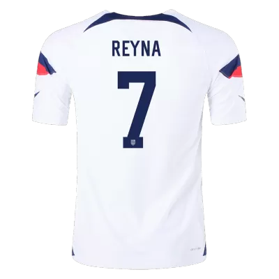 Men's Authentic REYNA #7 USA Home Soccer Jersey Shirt 2022 World Cup 2022 - Pro Jersey Shop