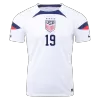 Men's DUNN #19 USA Home Soccer Jersey Shirt 2022 - World Cup 2022 - Fan Version - Pro Jersey Shop