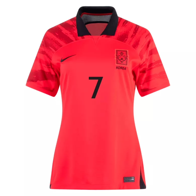 Women's H M SON #7 South Korea Home Soccer Jersey Shirt 2022 - Pro Jersey Shop