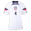 Women's SAUERBRUNN #4 USA Home Soccer Jersey Shirt 2022 - Fan Version - Pro Jersey Shop