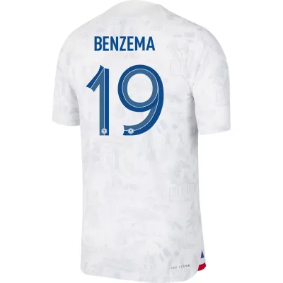 Men's Authentic BENZEMA #19 France Away Soccer Jersey Shirt 2022 World Cup 2022 - Pro Jersey Shop