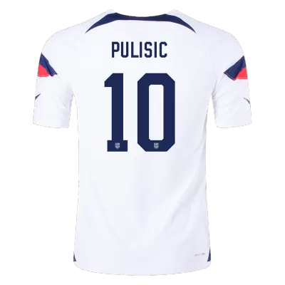 Men's Authentic PULISIC #10 USA Home Soccer Jersey Shirt 2022 World Cup 2022 - Pro Jersey Shop