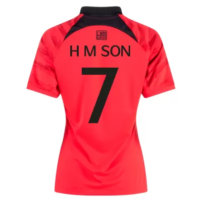 Women's H M SON #7 South Korea Home Soccer Jersey Shirt 2022 - Pro Jersey Shop