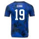 Men's DUNN #19 USA Away Soccer Jersey Shirt 2022 - World Cup 2022 - Fan Version - Pro Jersey Shop