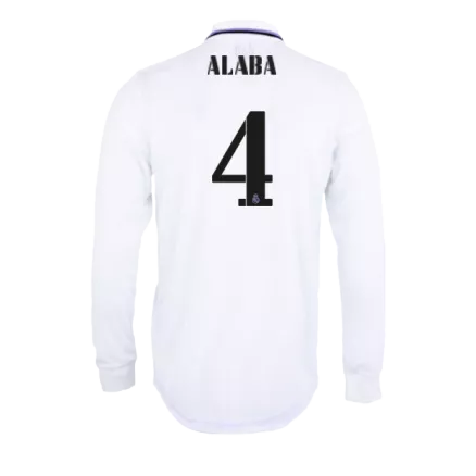 Men's Authentic ALABA #4 Real Madrid Home Soccer Long Sleeves Jersey Shirt 2022/23 - Pro Jersey Shop