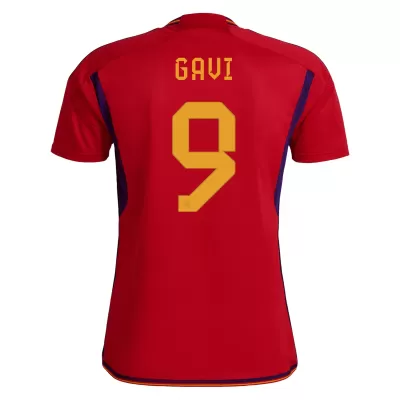 Men's GAVI #9 Spain Home Soccer Jersey Shirt 2022 - World Cup 2022 - Fan Version - Pro Jersey Shop