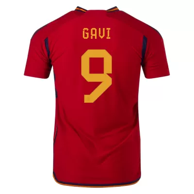 Men's Authentic GAVI #9 Spain Home Soccer Jersey Shirt 2022 World Cup 2022 - Pro Jersey Shop