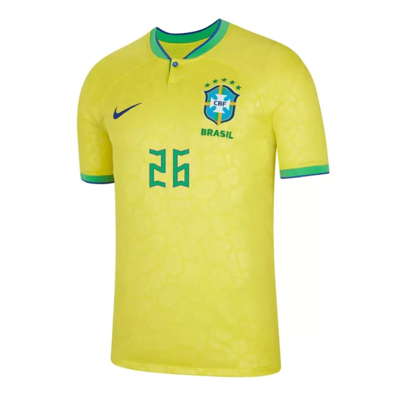 Men's RODRYGO #26 Brazil Home Soccer Jersey Shirt 2022 - World Cup 2022 - Fan Version - Pro Jersey Shop
