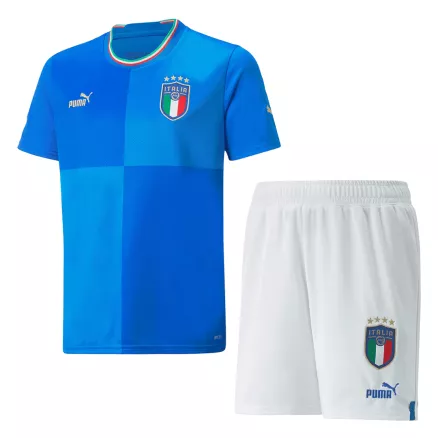 Kids Italy Home Soccer Jersey Kit (Jersey+Shorts) 2022 - Pro Jersey Shop