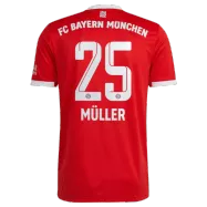 Men's Replica MÜLLER #25 Bayern Munich Home Soccer Jersey Shirt 2022/23 Adidas - Pro Jersey Shop
