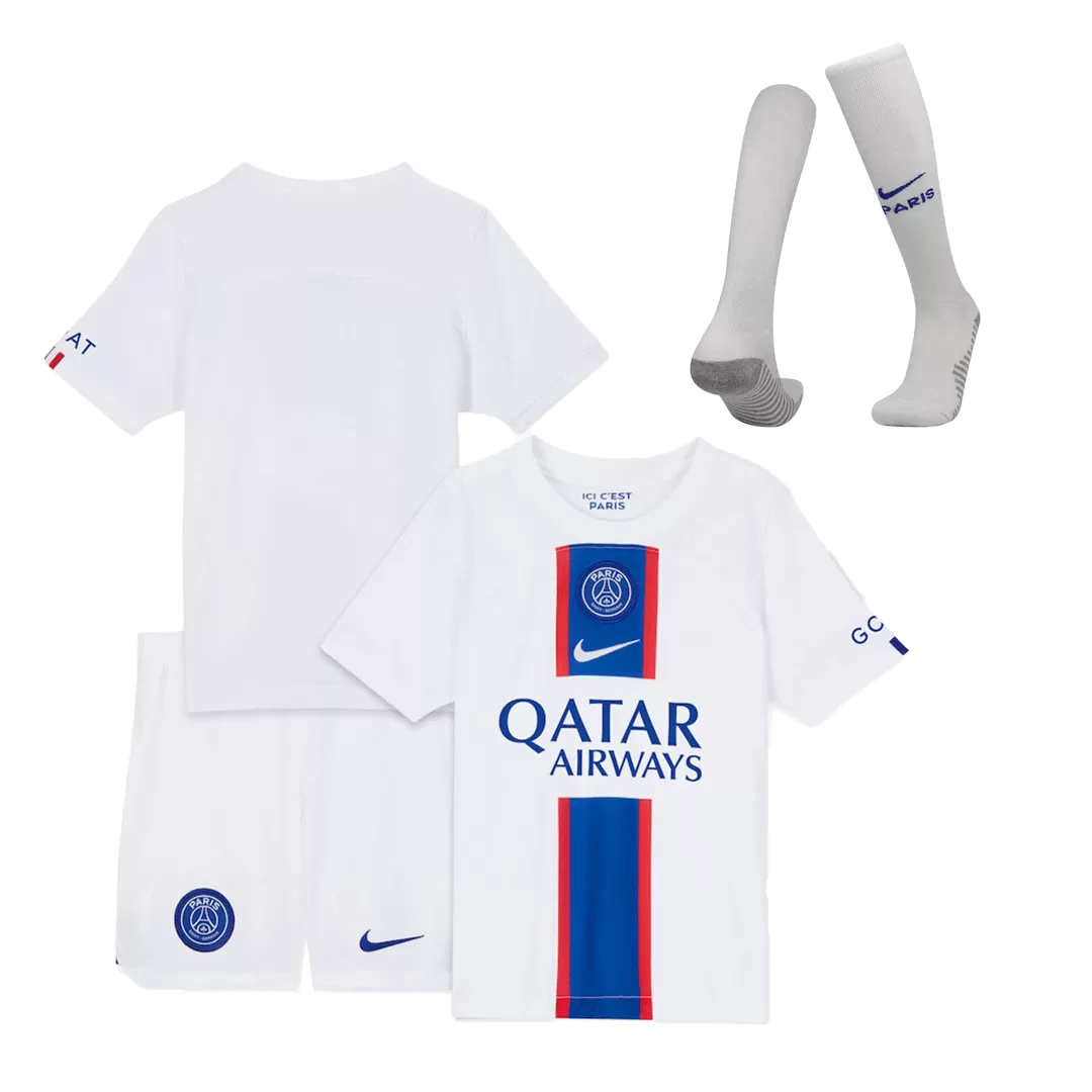 Mbappé PSG 22/23 Away Kids Kit - SoccerArmor 