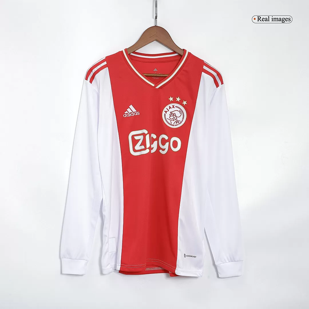 Men's Replica Ajax Home Long Sleeves Soccer Jersey Shirt 2022/23 Adidas Pro Jersey Shop