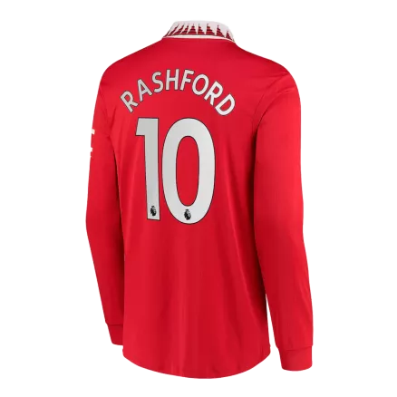 Men's RASHFORD #10 Manchester United Home Soccer Long Sleeves Jersey Shirt 2022/23 - Pro Jersey Shop