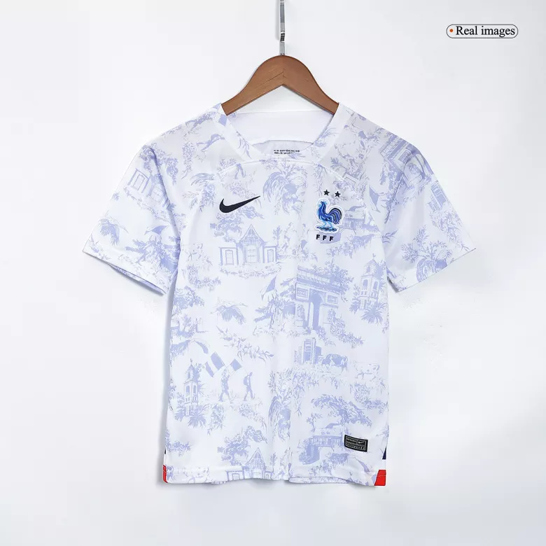 Kids France Away Soccer Jersey Whole Kit (Jersey+Shorts+Socks) 2022 - Pro Jersey Shop