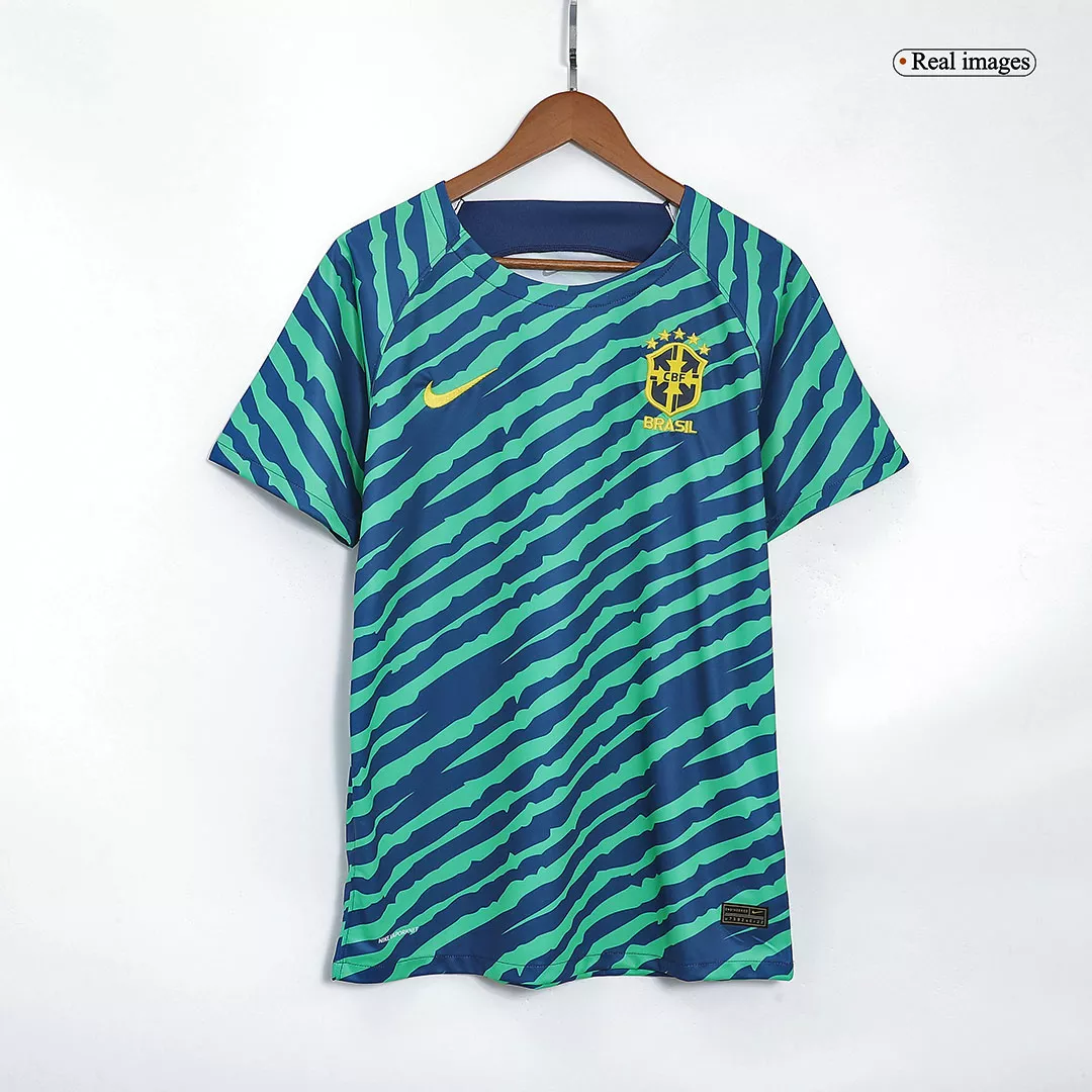 Men's Replica Brazil Pre-Match Training Soccer Jersey Shirt 2022