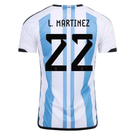 Men's L. MARTINEZ #22 Argentina Home Soccer Jersey Shirt 2022 - Fan Version - Pro Jersey Shop