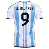 Men's J. ALVAREZ #9 Argentina Home Soccer Jersey Shirt 2022 - Fan Version - Pro Jersey Shop