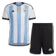 Men's Replica Argentina Three Stars Champion Edition Home Soccer Jersey Kit (Jersey+Shorts) 2022 Adidas - Pro Jersey Shop
