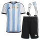 Kids Argentina 3 Stars Home Soccer Jersey Whole Kit (Jersey+Shorts+Socks) 2022 - Pro Jersey Shop